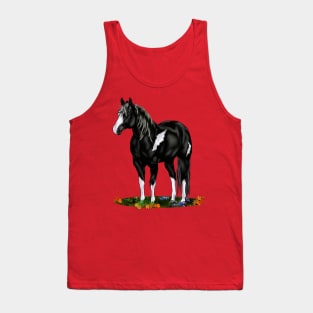 Black and White Paint Horse Tank Top